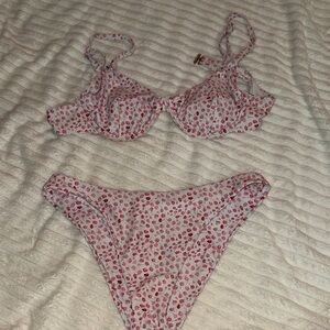 Women's Pink Floral Intimate Set swim